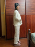 英氏（YEEHOO）10A抑菌月子服冬款純棉哺乳睡衣加厚空氣棉孕婦家居服套裝 冰淇淋 圓領(lǐng)系扣款 L【推薦體重120-140斤】 曬單實(shí)拍圖