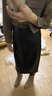 尚都比拉加絨保暖半身裙女冬季矮個(gè)子皮裙氣質(zhì)高級感開(kāi)衩包臀裙 黑色 M  曬單實(shí)拍圖