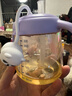 貝親熊貓牛奶杯1-3歲嬰兒童寶寶喝水喝奶雙吸管直飲水杯奶瓶330ml 【雙吸管防嗆+直飲】香芋波波紫 曬單實(shí)拍圖