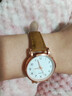 手表女考試靜音熒光點(diǎn)簡(jiǎn)約數字小清新休閑手表磨砂皮腕表 駝色 曬單實(shí)拍圖