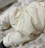婧麒（JOYNCLEON）新生嬰兒連體衣秋冬夾棉寶寶衣服嬰幼兒哈衣爬服四季款和尚服 尋夢(mèng)桔梗 52cm  【0-1個(gè)月建議體重2-3.4kg】 曬單實(shí)拍圖