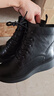 金利來(lái)（Goldlion）【新年禮物】女靴加絨保暖坡跟短靴小個(gè)子厚底馬丁靴黑色加絨39 曬單實(shí)拍圖