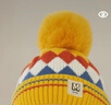 G.duck兒童帽子男潮韓版字母毛線(xiàn)帽女童加厚保暖中大童帽子圍巾套裝冬款 黃色 M標帽子+圍巾兩件套 6-12歲(均碼有彈力) 曬單實(shí)拍圖