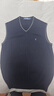 夢(mèng)特嬌（MONTAGUT）秋冬男士V領(lǐng)背心馬甲針織毛衣100%羊毛坎肩保暖柔軟 藏青 50  曬單實(shí)拍圖