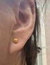 謝瑞麟（TSL）新年禮物黃金耳釘5G工藝足金磨砂耳環(huán)耳飾XM104 約0.7g 曬單實(shí)拍圖