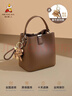 稻草人包包女款2025新牛皮單肩斜挎水桶包輕奢高端元旦禮物送女友老婆 曬單實(shí)拍圖