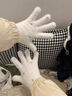 沐霓可愛(ài)星星毛絨手套女冬季白色毛茸茸分指加厚保暖學(xué)生五指防寒騎行 滿(mǎn)天星手套【白色普通款不露指】 曬單實(shí)拍圖