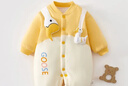 嬰兒衣服秋冬裝連體衣寶寶夾棉外套抱衣男女冬季薄棉套裝外出棉服 鵝鴨戲水 【純棉，三層保暖】 100cm 曬單實(shí)拍圖
