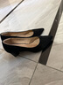 千百度（C.BANNER）【靜音系列】女鞋秋時(shí)裝單鞋高跟通勤A(yíng)22471632 39  黑色（絨面） 曬單實(shí)拍圖