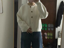 妙奕嘉針織開(kāi)衫外套毛衣女針織衫2025冬季新款上衣高級感小香風(fēng)長(cháng)袖外搭 單排圓扣針織毛衣外套【乳白色】 均碼 【建議90-120斤】 曬單實(shí)拍圖