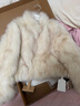 MSBEAST野獸小姐 高實(shí)穿度立領(lǐng)正肩時(shí)髦雙色白狐坎毛皮草外套丨首爾月光 月光淺金-雙色暈染. L 曬單實(shí)拍圖