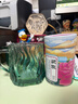 星巴克（Starbucks）薄荷綠浮雕款玻璃杯425ml咖啡杯子冷水杯桌面水杯女士圣誕禮物 曬單實(shí)拍圖