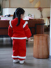 班喜迪女童漢服套裝秋冬裝兒童新中式寶寶周歲禮服國風(fēng)唐裝冬季拜年衣服 紅色 90 曬單實(shí)拍圖