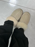采購產(chǎn)品女毛拖鞋，皮草集成腳趾拖鞋，雪地靴，厚底拖鞋，懶惰的冬 4厘米EVA厚底沙色 37 曬單實(shí)拍圖