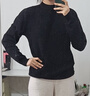 300斤胖子男裝加肥加大碼純色圓領(lǐng)毛衣針織衫男士加絨加厚打底衫 黑 7XL 曬單實(shí)拍圖