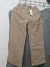 百圖betu女裝秋新款曠野美拉德高腰純棉翻邊直筒褲褲子女2409T80 卡其色 S 曬單實(shí)拍圖