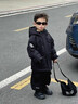 G.duck小黃鴨童裝男童羽絨服兒童冬裝加厚保暖白鴨絨外套1-10歲羽絨衣服 黑色 100 cm 曬單實(shí)拍圖