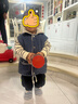 G.duck男童加絨馬甲男寶兒童羊羔絨馬夾背心冬季加厚保暖男寶寶牛仔外套 小熊款 110碼(身高100-110) 曬單實(shí)拍圖