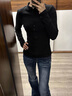 妙奕嘉辣妹修身長(cháng)袖春季打底衫女士?jì)却羁赏獯╅L(cháng)袖t恤女黑色打底衫上衣 美式半開(kāi)領(lǐng)紐扣打底衫【黑色】 均碼 （建議80-120斤） 曬單實(shí)拍圖