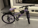 永久山地自行車(chē)成人山地車(chē)學(xué)生鋁合金變速油碟剎內走線(xiàn)男女士單車(chē)賽車(chē) 輻條/淺紫色【加厚車(chē)座 舒適減震】 24寸【適合：140-170cm】 24速【定位變速器】 曬單實(shí)拍圖