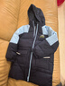 鴻星爾克童裝兒童羽絨服中長(cháng)款男女童三防高蓬鴨絨保暖外套馬年新年拜年服 藍黑色-絨子含量75% 140 充絨量139g 曬單實(shí)拍圖