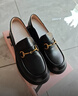 他她（TATA）他她TATA英倫風(fēng)樂(lè )福鞋女平底低跟休閑小皮鞋秋季新款WFE02CA4黑色 38 曬單實(shí)拍圖