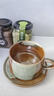 九土日式陶瓷咖啡杯帶碟套裝單品咖啡杯家用手工仿柴燒咖啡杯下午茶杯情侶 咖啡杯+碟 曬單實(shí)拍圖