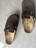 BIRKENSTOCK勃肯德國進(jìn)口男女款牛皮絨面革軟底Boston包頭拖鞋 深棕窄版660463 38 曬單實(shí)拍圖