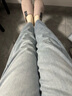 絲柏舍韓版復古水洗直筒褲女2025冬裝新款高腰加絨保暖牛仔褲 曬單實(shí)拍圖
