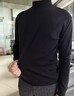 JEEP SPIRIT吉普半高領(lǐng)長(cháng)袖打底衫男士春秋緊身百搭純色彈力韓版修身中領(lǐng)上衣 黑色 XL (130-145斤) 曬單實(shí)拍圖