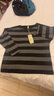洛比獅長(cháng)袖t恤女春秋季新款棉質(zhì)寬松顯瘦中年媽秋裝打底衫條紋上衣T恤女 灰色 3XL  (建議130-139斤) 曬單實(shí)拍圖