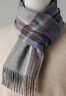 杭絲路純羊絨圍巾男秋冬保暖禮盒圍脖新年爸爸生日跨年高檔禮物灰藍紋格 曬單實(shí)拍圖