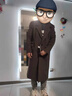 馬克華菲毛呢大衣男秋冬季新款韓版高級感中長(cháng)款墊肩風(fēng)衣過(guò)膝寬松呢子外套 黑色 （加棉款） L 【132-150斤】 曬單實(shí)拍圖