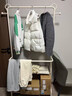 樸韻臥室落地掛衣架立式衣帽架金屬衣服置物架宿舍床邊移動(dòng)新款掛包架 奶油白80cm【雙層置物網(wǎng)籃+特厚加粗+網(wǎng)紅搭桿】 曬單實(shí)拍圖