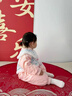 G.duck小黃鴨嬰兒連體衣夾棉新生兒衣服秋冬季保暖國風(fēng)拜年服寶寶薄棉服 滿(mǎn)月周歲禮服-粉色（夾棉） 90cm 建議1歲25斤內 曬單實(shí)拍圖