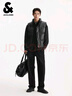 杰克·瓊斯（JACK&JONES）男裝秋冬季節馬甲背心寬松立領(lǐng)拉鏈摁扣字母時(shí)尚休閑225434011 E40黑色 M （175） 曬單實(shí)拍圖
