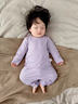 七樂(lè )豆嬰兒睡衣莫代爾夏季衣服女寶寶開(kāi)襠褲分體秋衣秋褲家居服護肚套裝 紫色 73 cm 曬單實(shí)拍圖