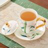 華光國瓷 骨瓷茶杯高檔水杯帶蓋 家用辦公室泡茶杯子送禮青竹 曬單實(shí)拍圖