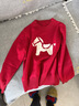 茶年（CHANIAN）2026本命年馬年女毛衣 秋冬新款女裝韓版寬松內搭打底衫潮 紅色 S 曬單實(shí)拍圖