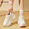 達芙妮（DAPHNE）9cm增高厚底老爹鞋女款2025新款秋冬松糕運動(dòng)鞋小個(gè)子休閑鞋女鞋 米白色 跟高9.5CM 39 標準碼 曬單實(shí)拍圖