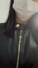 太平鳥(niǎo)金扣小立領(lǐng)仿蛋白PU皮衣外套女25年新款截短式機車(chē)皮衣 黑色 S 155 曬單實(shí)拍圖