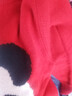 ASK JUNIOR童裝兒童毛衣純羊毛拜年服冬裝女童保暖撞色新年線(xiàn)衫 大紅色 150 曬單實(shí)拍圖