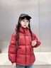 元氣小猴女童羽絨服2025新款冬季洋氣中大童超好看兒童裝冬裝加厚紅色外套 安哥拉紅 150 cm 曬單實(shí)拍圖