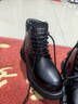 奧康（Aokang）男鞋冬季新款男士高幫加絨棉鞋商務(wù)皮靴休閑皮鞋真皮馬丁靴短靴子 1255023029R黑色加絨款 42 (260mm) 曬單實(shí)拍圖