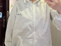 日系小眾刺繡連帽衛衣女生2025秋冬季款寬松休閑百搭開(kāi)衫外套上衣 白灰春秋款（雙層面料300克） L 建議110-125斤 曬單實(shí)拍圖