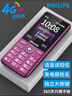 飛利浦（PHILIPS）E506老年人手機大聲大按鍵全網(wǎng)通4G大字雙卡雙待超長(cháng)待機老年老人機學(xué)生備用機 紫色 移動(dòng)4G【支持4G/5G】 曬單實(shí)拍圖