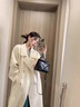 Wqsugnt國際一線(xiàn)品牌雙面羊絨大衣白色雙面呢子大衣女2025中長(cháng)款羊毛外套 燕麥米白 S 105-115 曬單實(shí)拍圖