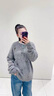 UR2025秋季新款女裝魅力簡(jiǎn)約水鉆飾圓領(lǐng)寬松針織衫UWG950231 中灰花灰 (注意洗滌) L 曬單實(shí)拍圖
