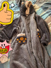 果殼（Gukoo）睡袍情侶睡衣女秋冬瑪麗貓珊瑚絨浴袍男家居服 魯斯佛男款 XL 曬單實(shí)拍圖