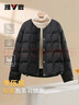 雅鹿泡芙羽絨服女輕薄2025新款寬松韓版通勤保暖秋冬時(shí)尚休閑甜美外套 黑色 M 建議105-125斤 曬單實(shí)拍圖
